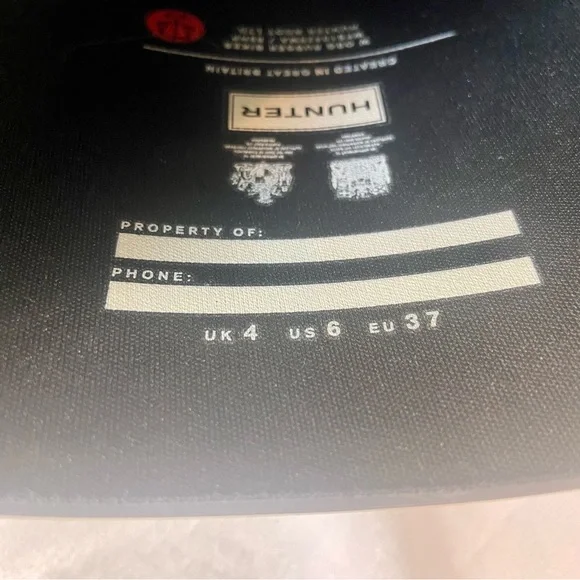 Hunter Original Rubber Biker Rain Boots - Black Size 6 - Picture 12 of 16